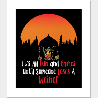 '"It's All Fun and Games' Cool Camping Campfire Posters and Art